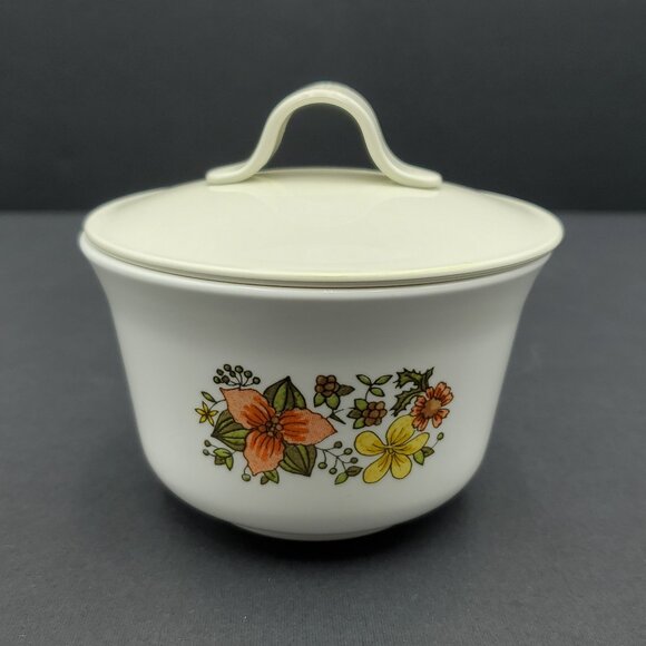 Corelle Indian Summer Creamer & Sugar Bowl Orange Yellow Flowers Creamer Set - Picture 9 of 9